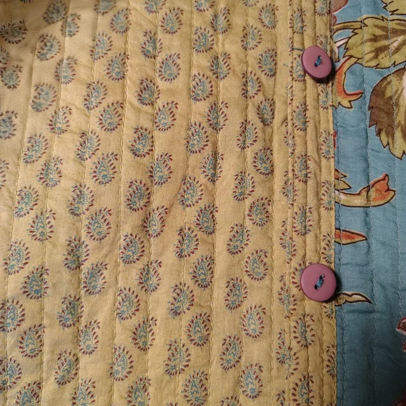 Floral Quilted Jacket in Teal and Coral - Picture 6 of 10